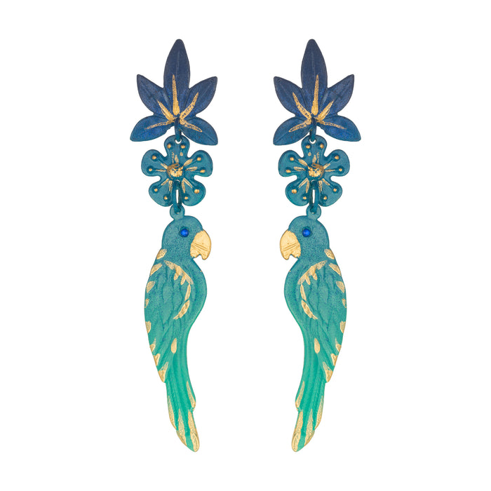 Blue Macaw Earrings
