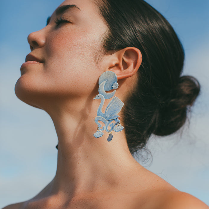 Blue Cygnet Earrings