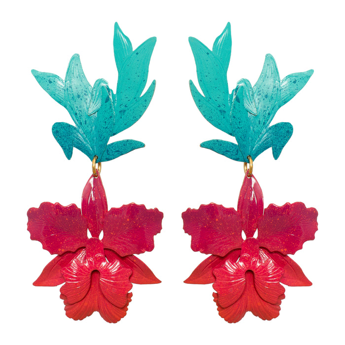 Grand Laelia Orchid Earrings