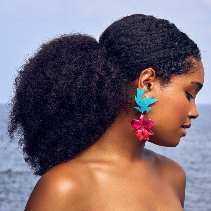 Grand Laelia Orchid Earrings