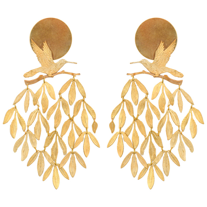 Gold Tropical Tapestry Earrings