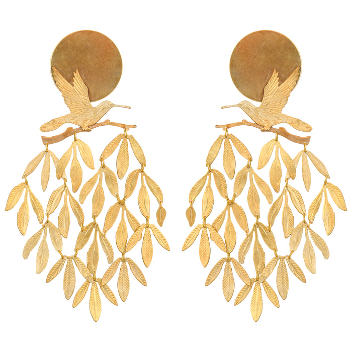 Gold Tropical Tapestry Earrings