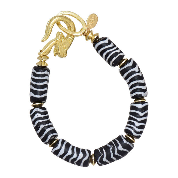 Black & White Striped Bracelet