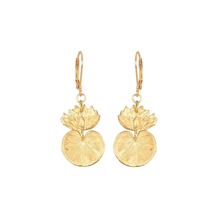 Golden Waterlily Earrings
