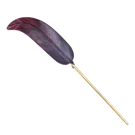 Purple Feather Hairpin