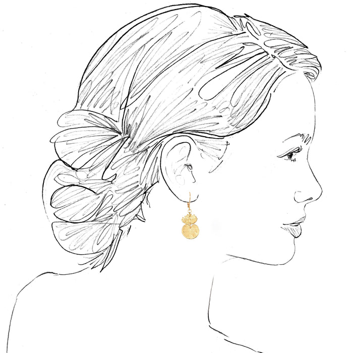 Golden Waterlily Earrings