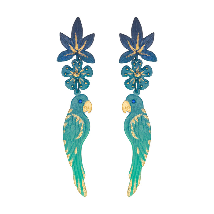 Blue Macaw Earrings