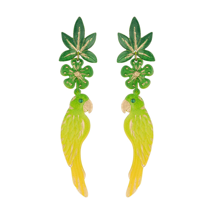 Lime Macaw Earrings