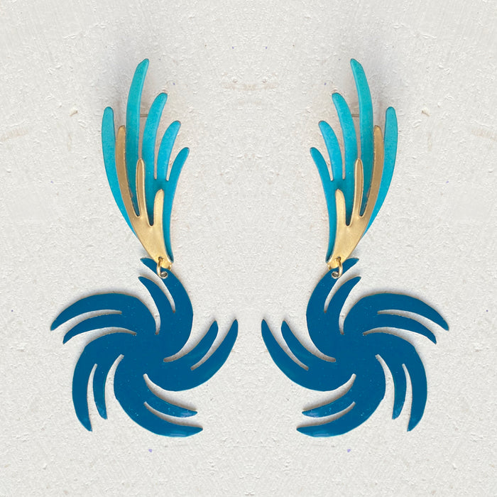 Teal Comet Earrings