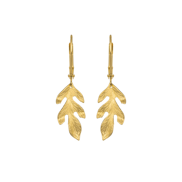 Gold Oak Leaf Earrings