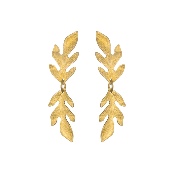 Gold Oak Leaf Post Earrings