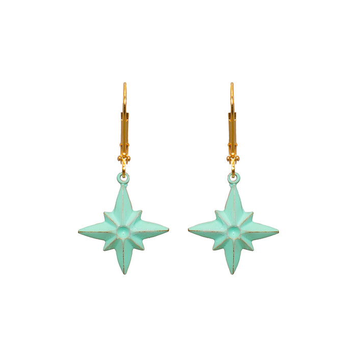 Aqua Compass Earrings