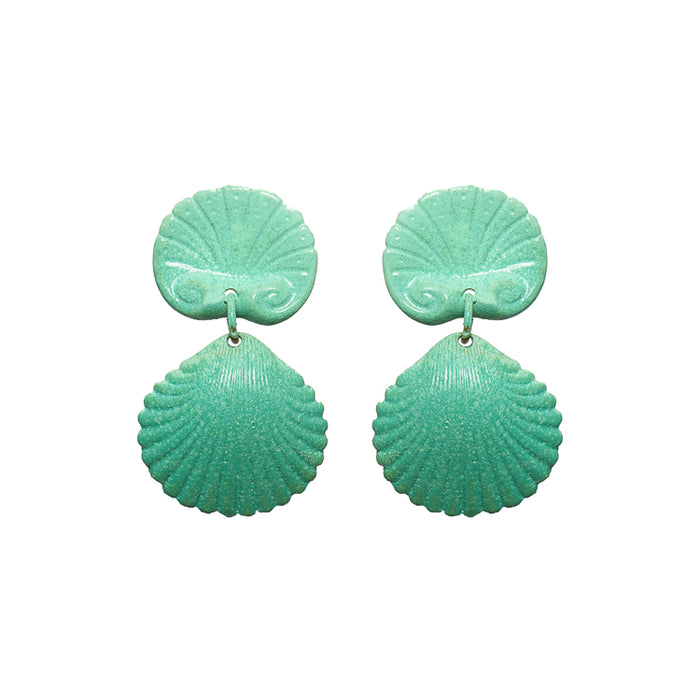 Aqua Coquille Earrings