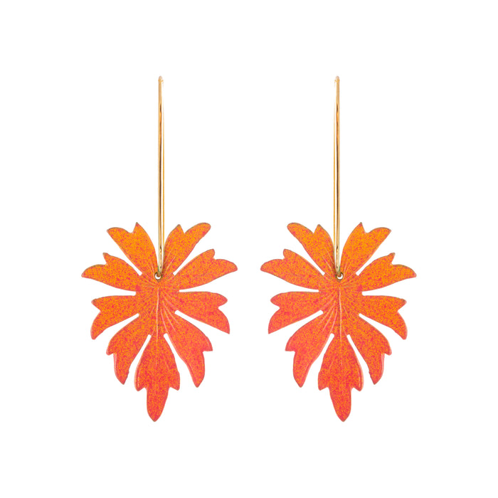 Sunset Monstera Earrings