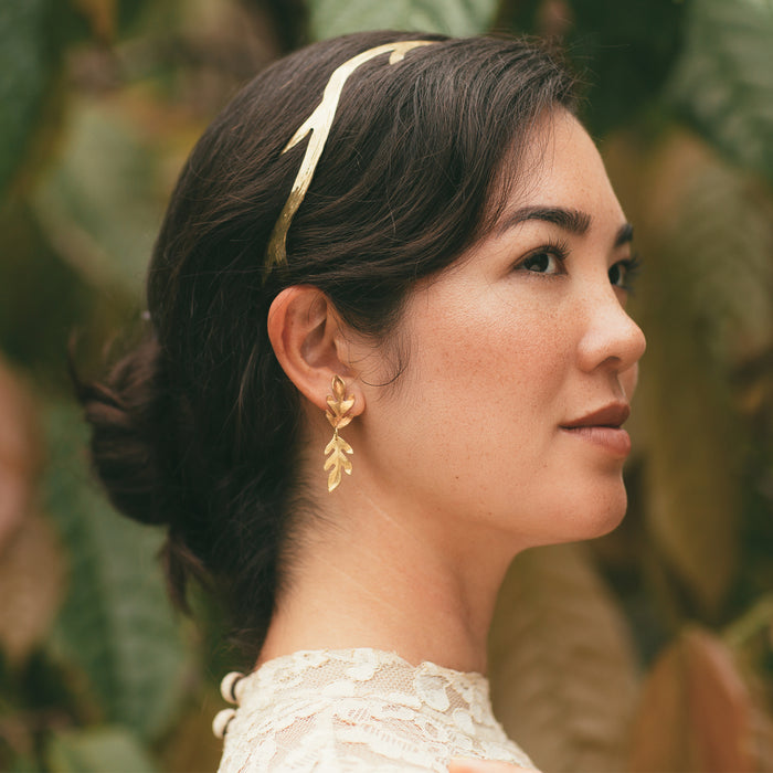 Gold Oak Leaf Earrings