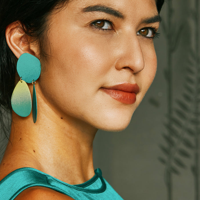 Aqua Pebble Earrings