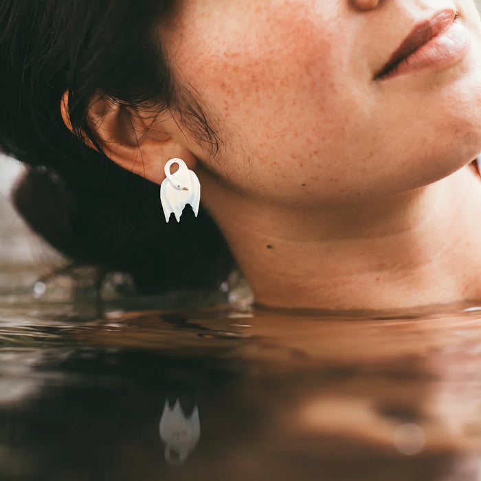 Little White Swan Earrings