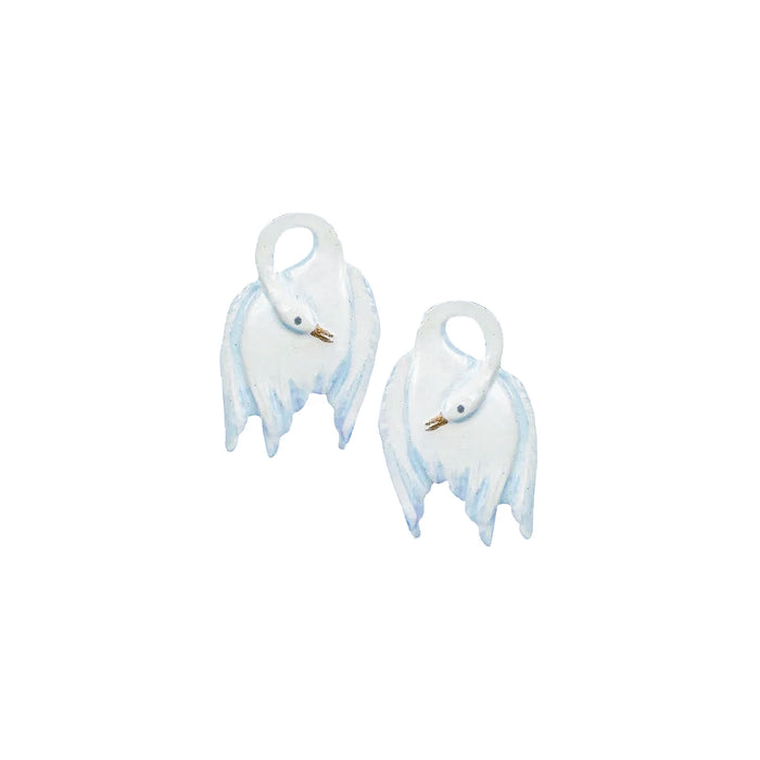 Little White Swan Earrings