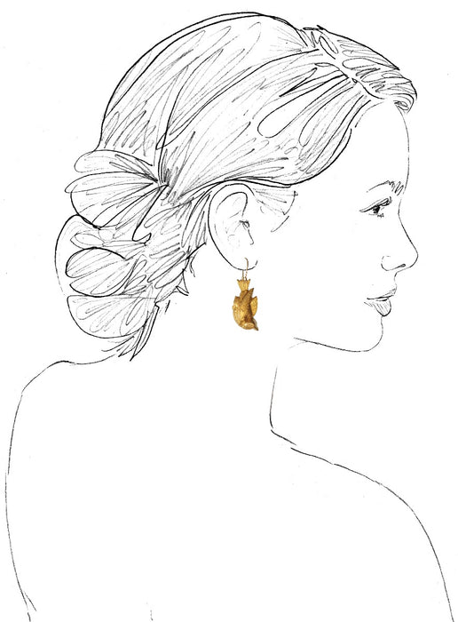Gold Bird Earrings