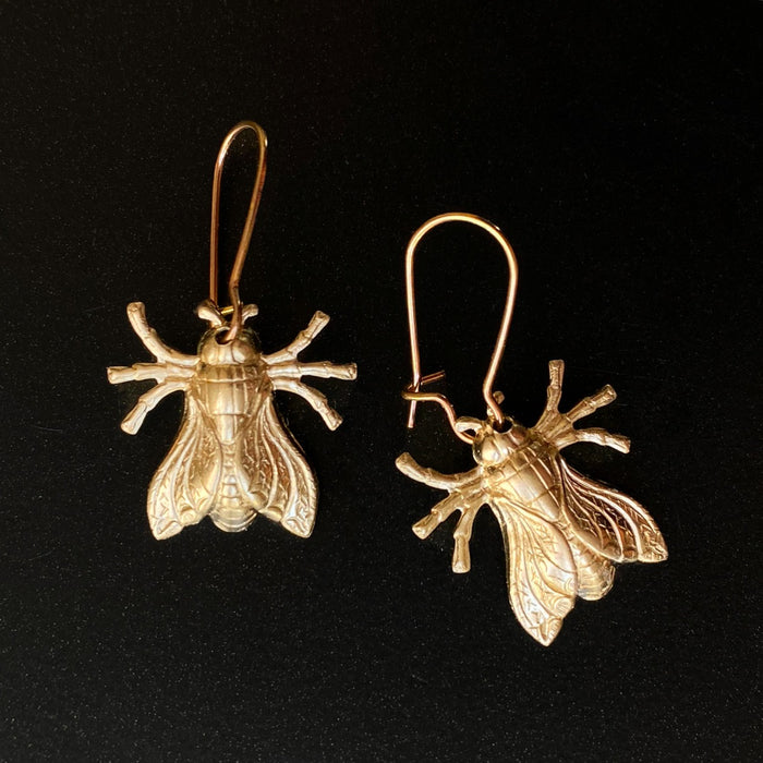 Gold Fly Earrings