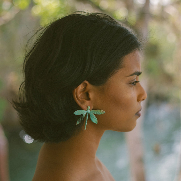 Verdigris Dragonfly Earrings