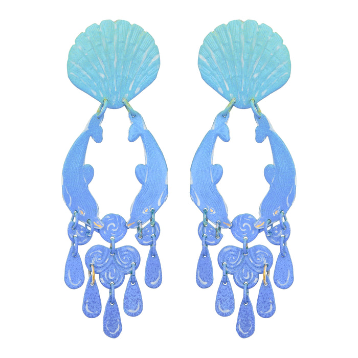 Blue Cetacean Earrings