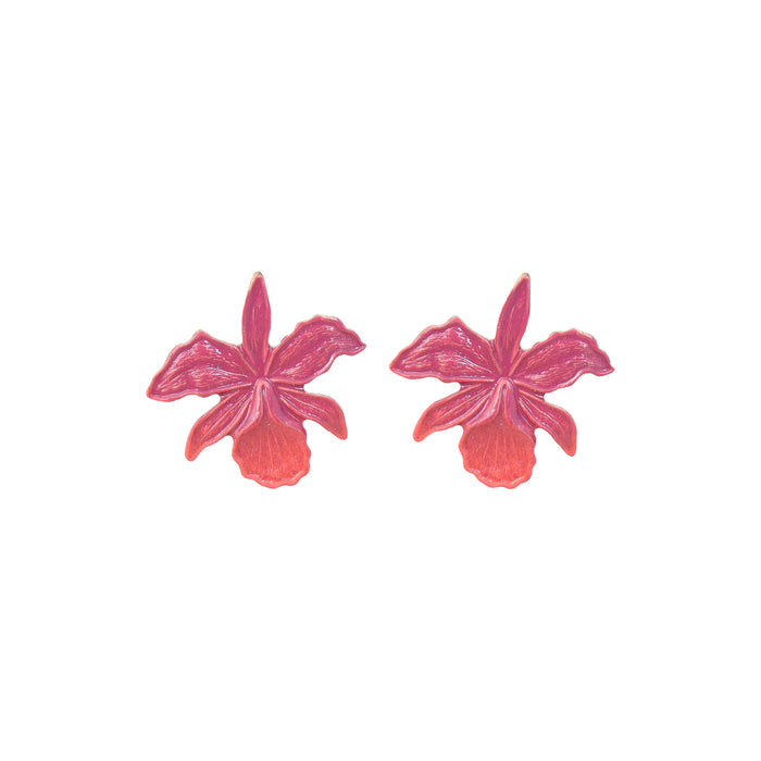 Sunset Orchid Studs