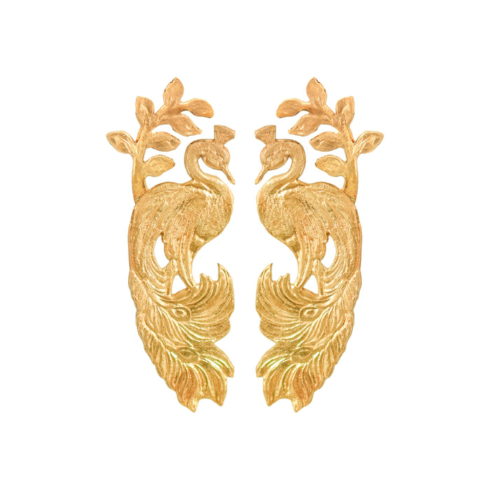 Gold Pavo Earrings