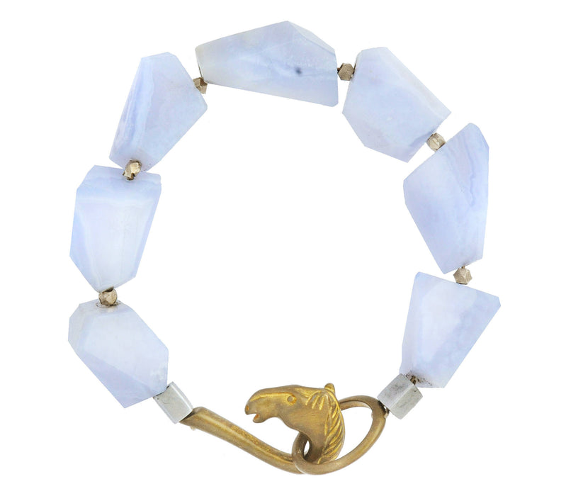 Blue Lace Agate Horse Bracelet