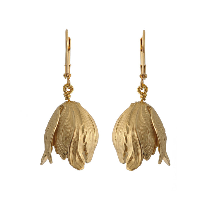 Gold Tulip Earrings