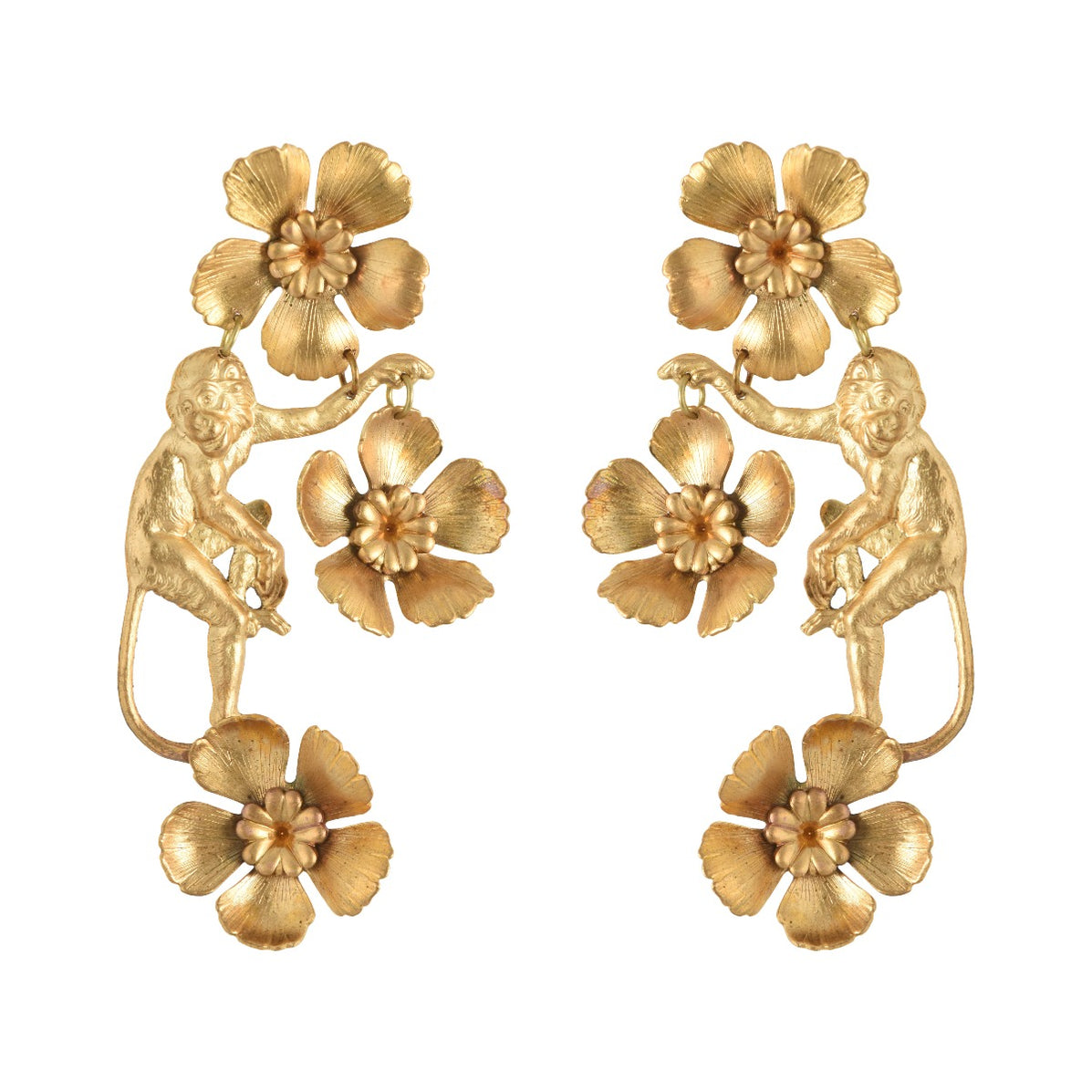 Flower Dream Earring Leopard Brown