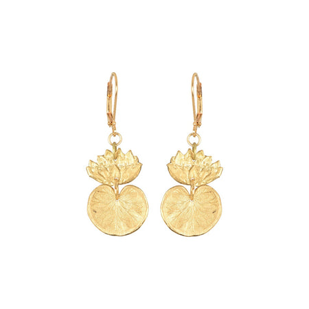 Golden Waterlily Earrings