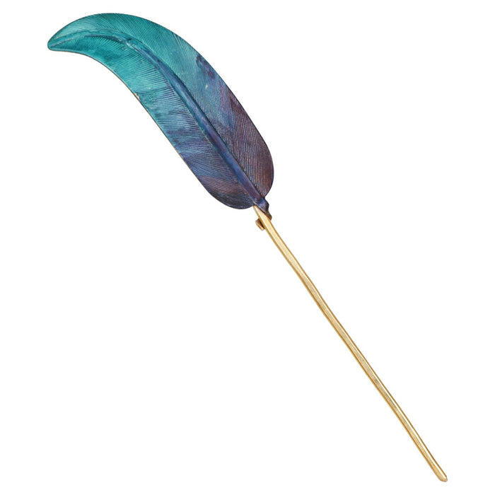 Blue Feather Hairpin