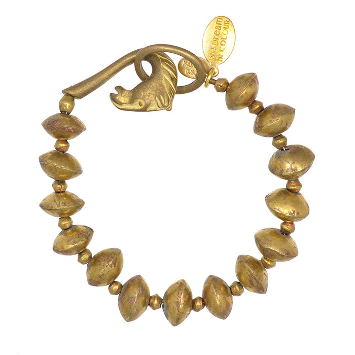 Gold Coin Bead Bracelet