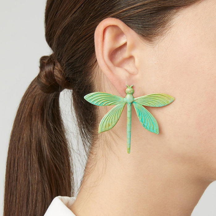Verdigris Dragonfly Earrings