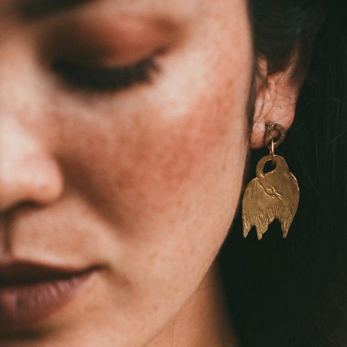 Little Gold Swan Earrings