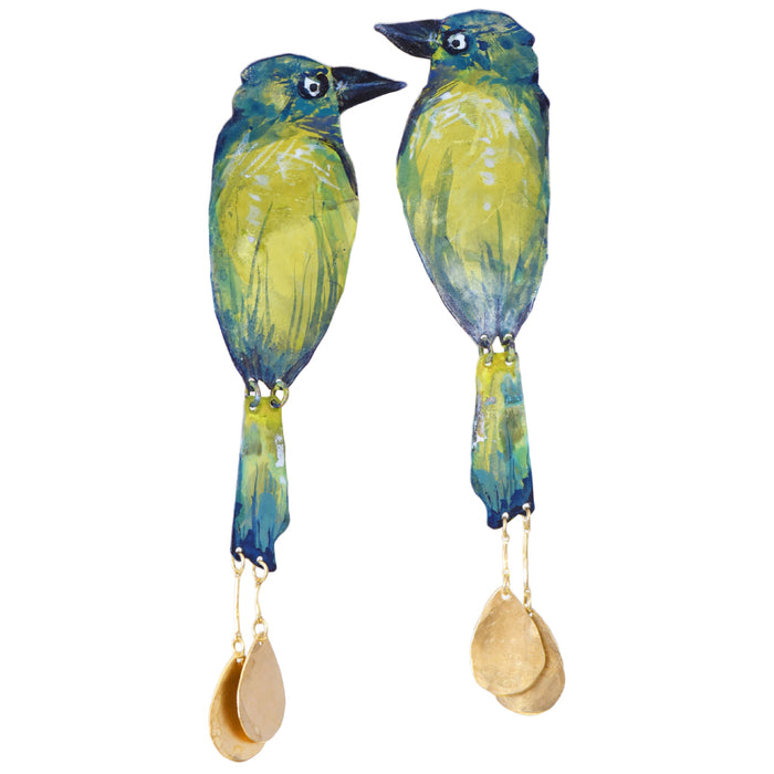 Hand-painted Motmot Earrings