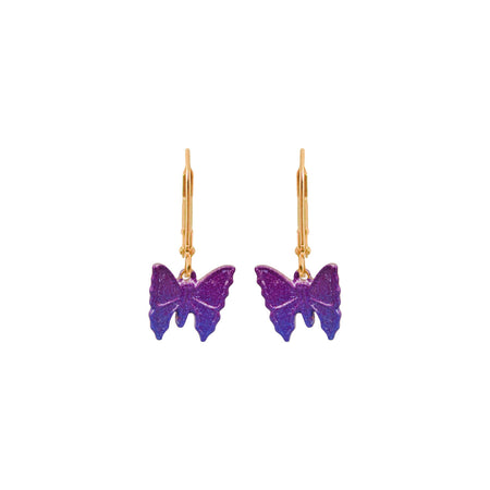 Tiny Purple Butterfly Earrings