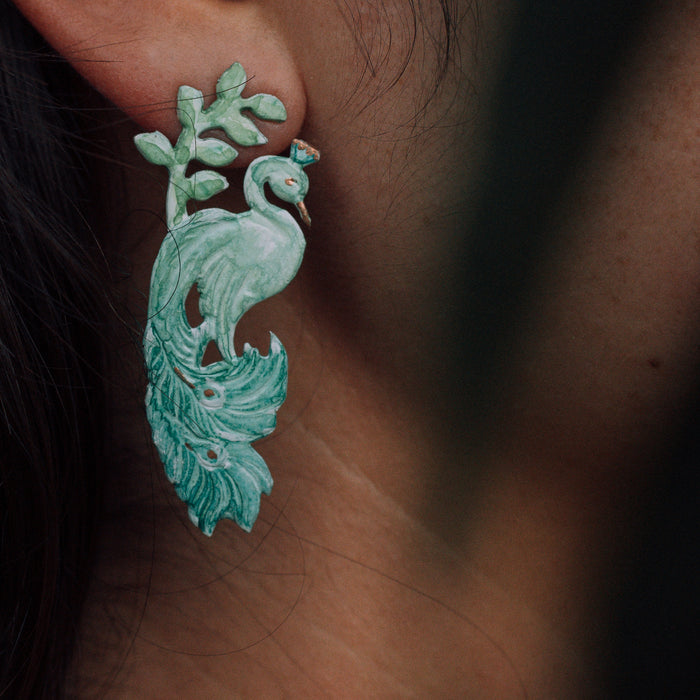 Jade Pavo Earrings
