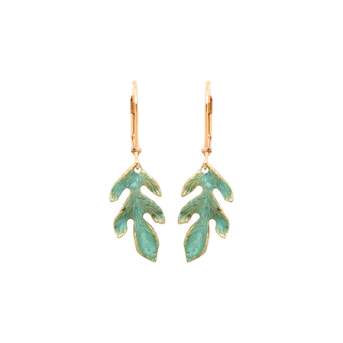Turquoise Layered Leaf Earrings