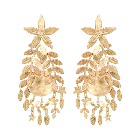 Gold Moon Blossom Earrings